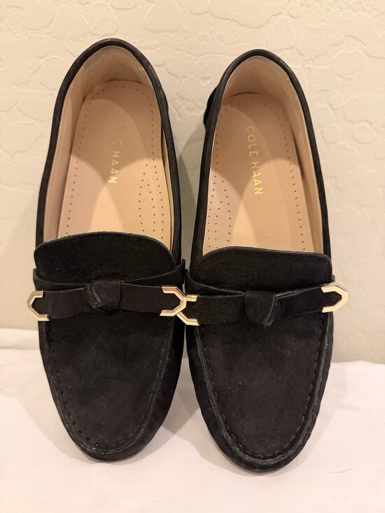 Cole Haan Shoes - Cole Haan Womens 7B Black Nubuck Driving Loafers Moc Toe Slip On Comfort